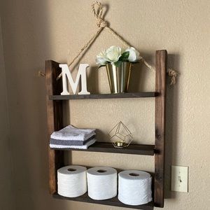 Rustic Hanging Ladder Shelf